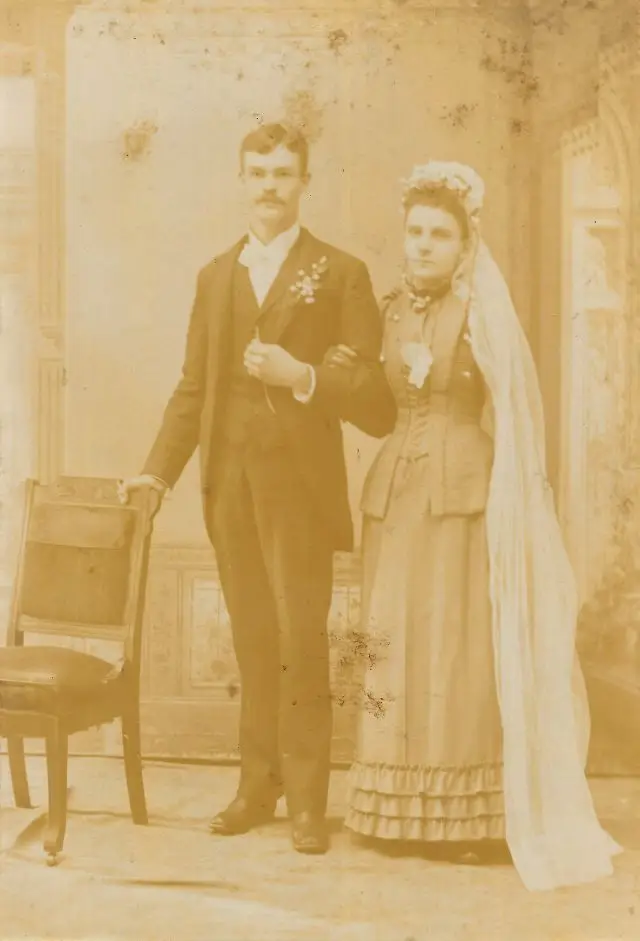 1800's Victorian Wedding Photo Restoration and Coulourising 22 photo restoration example photo 21