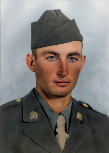 photo restoration of army officer