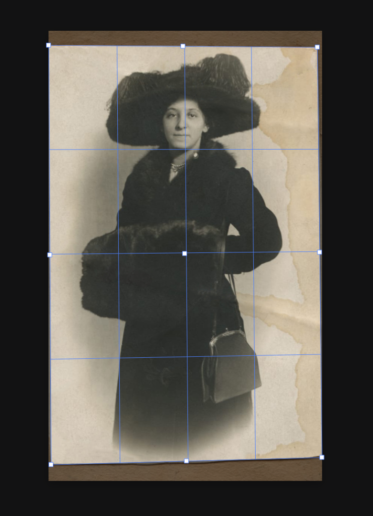 photo restoration example crop tool