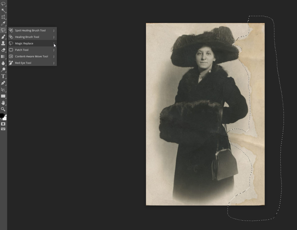 photo restoration example selection tool