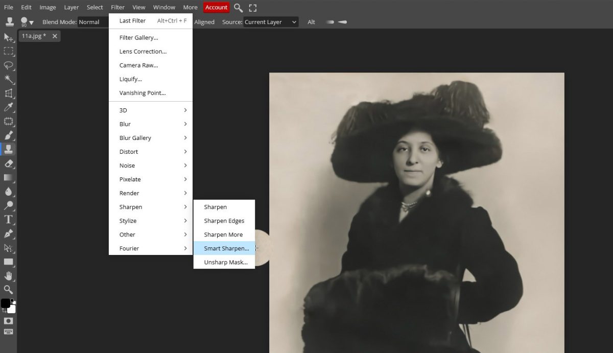 photo restoration example screenshot