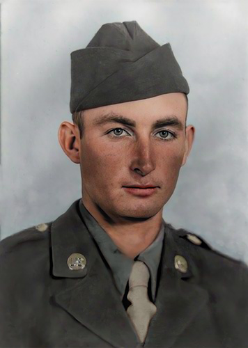 photo restoration of a military man
