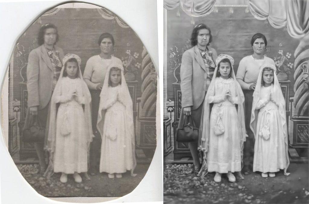 photo repair of a family portrait