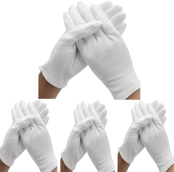 white gloves for photo restoration
